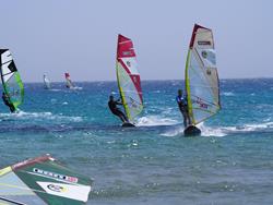 Safaga, Red Sea. Group windsurf instruction.